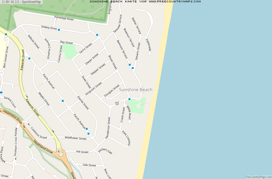 Karte Von Sunshine Beach Australien