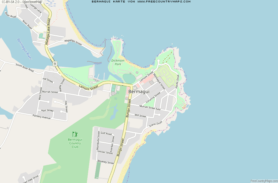 Karte Von Bermagui Australien
