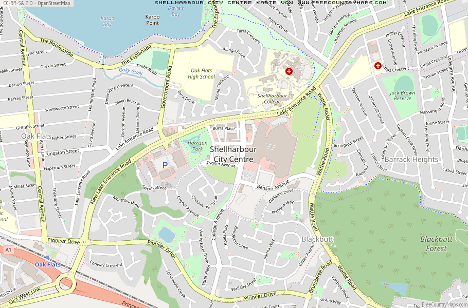 Karte Von Shellharbour City Centre Australien