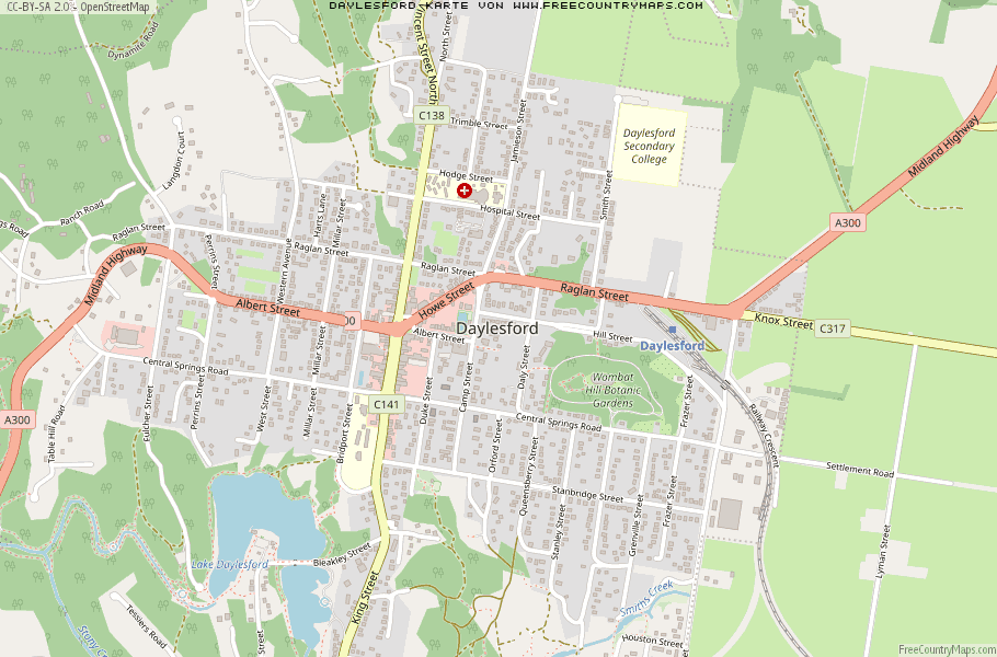 Karte Von Daylesford Australien