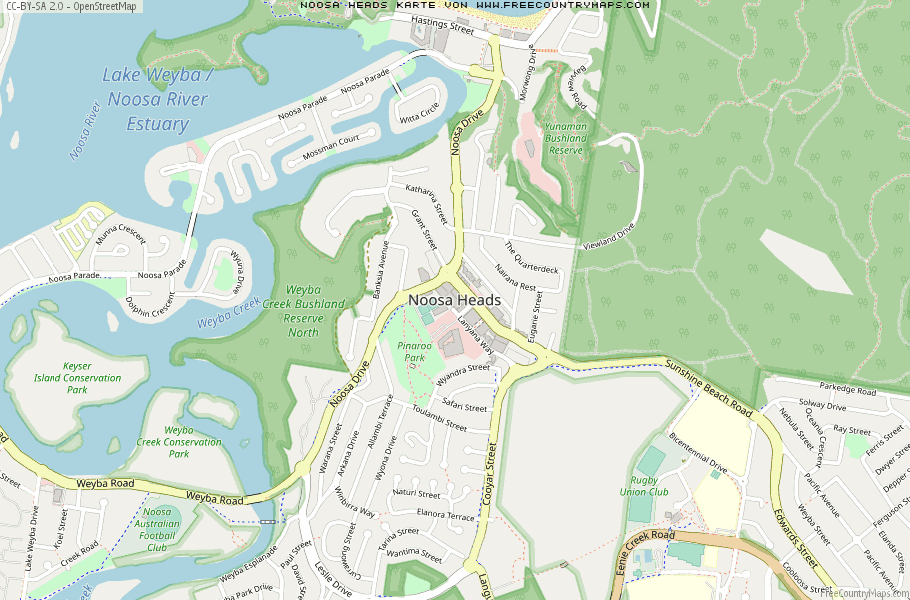 Karte Von Noosa Heads Australien
