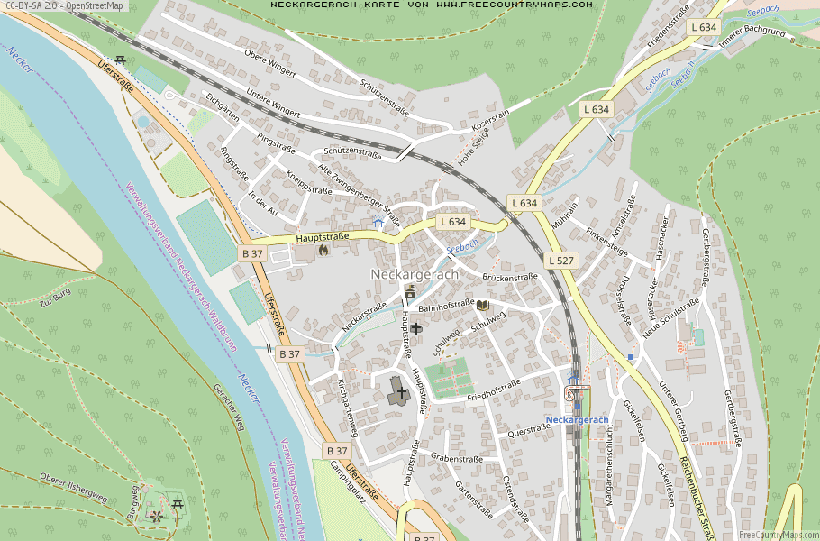 Karte Von Neckargerach Deutschland