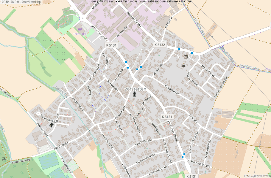Karte Von Vörstetten Deutschland