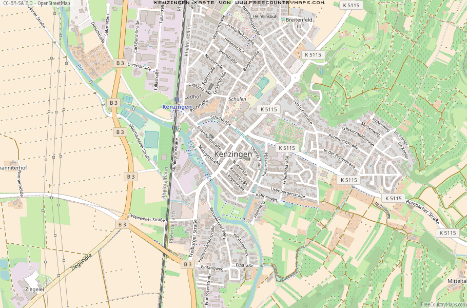 Karte Von Kenzingen Deutschland