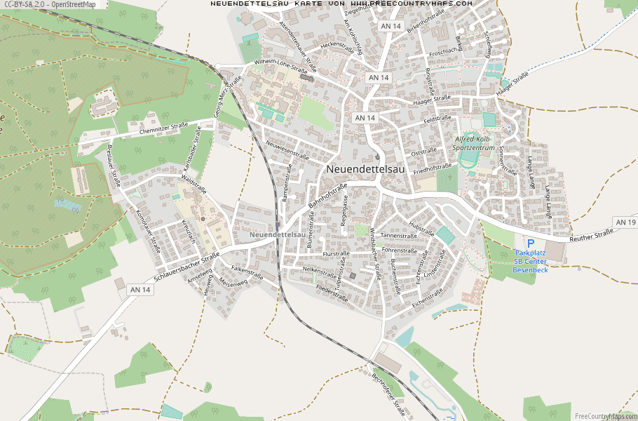 Karte Von Neuendettelsau Deutschland