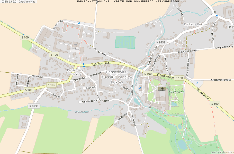 Karte Von Panschwitz-Kuckau Deutschland