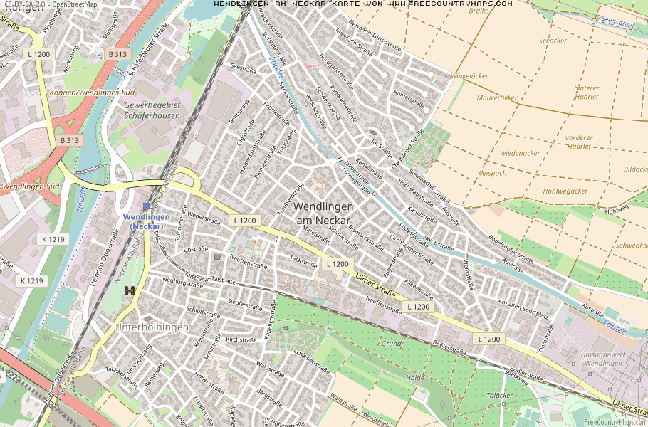 Karte Von Wendlingen am Neckar Deutschland