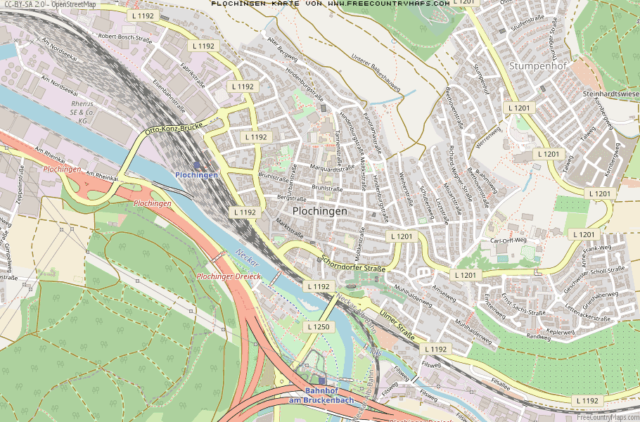 Karte Von Plochingen Deutschland
