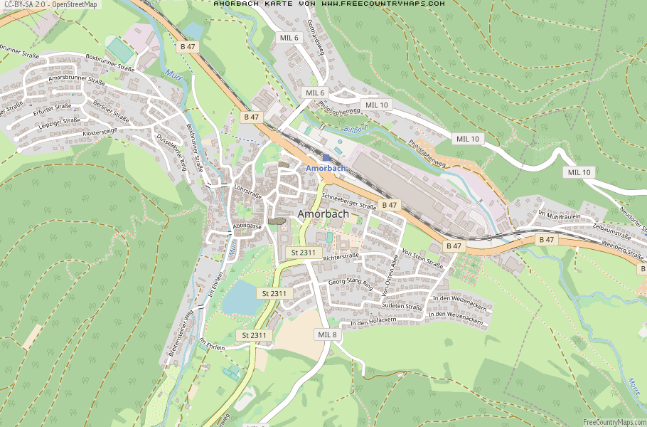 Karte Von Amorbach Deutschland