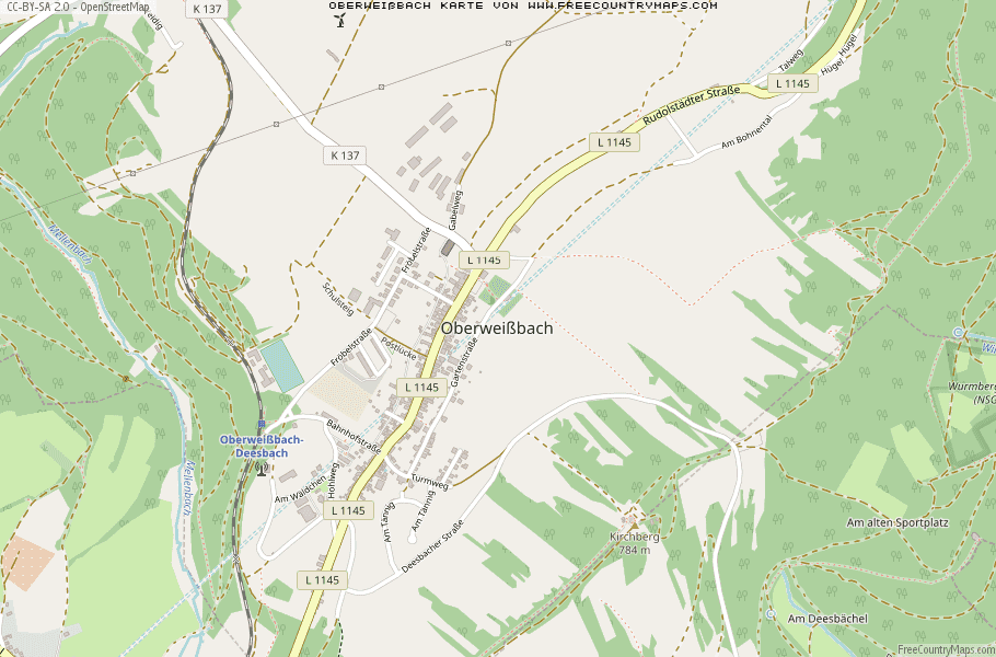 Karte Von Oberweißbach Deutschland