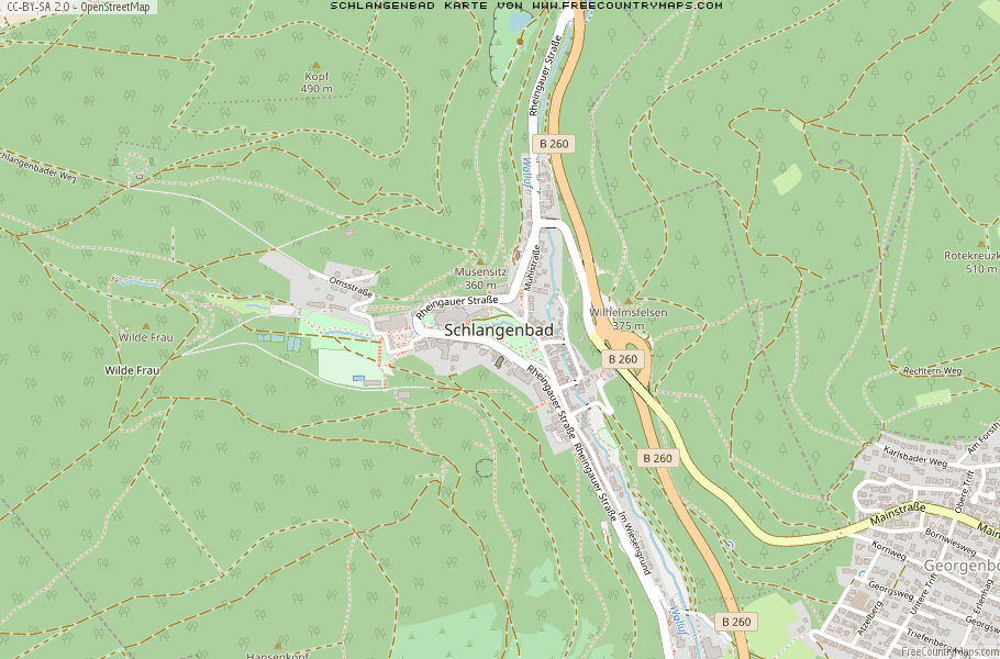 Karte Von Schlangenbad Deutschland