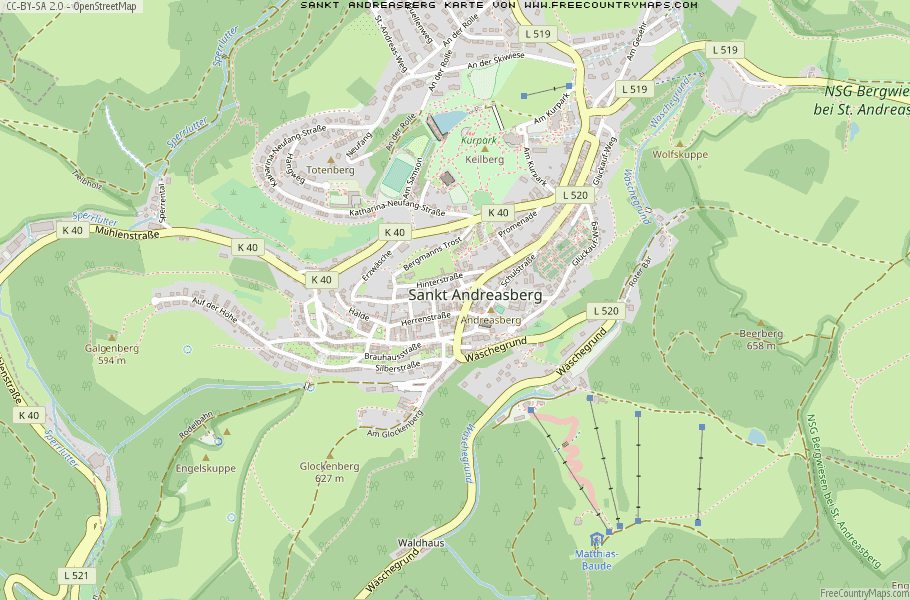Karte Von Sankt Andreasberg Deutschland
