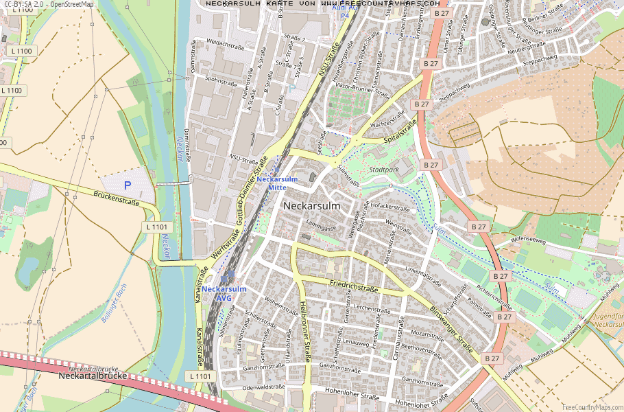 Karte Von Neckarsulm Deutschland