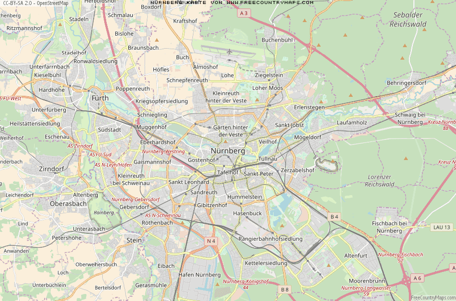 Karte Von Nürnberg Deutschland