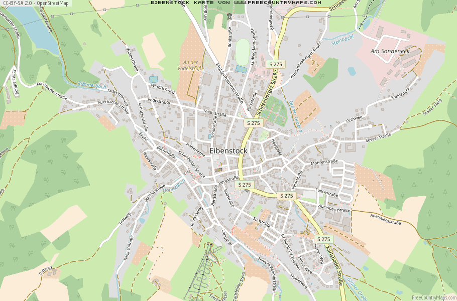 Karte Von Eibenstock Deutschland