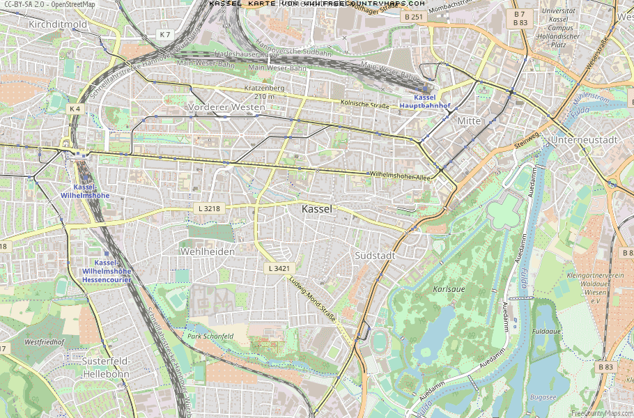 Karte Von Kassel Deutschland