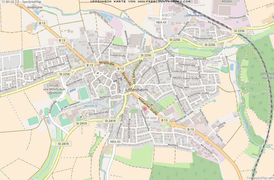 Karte Von Uffenheim Deutschland