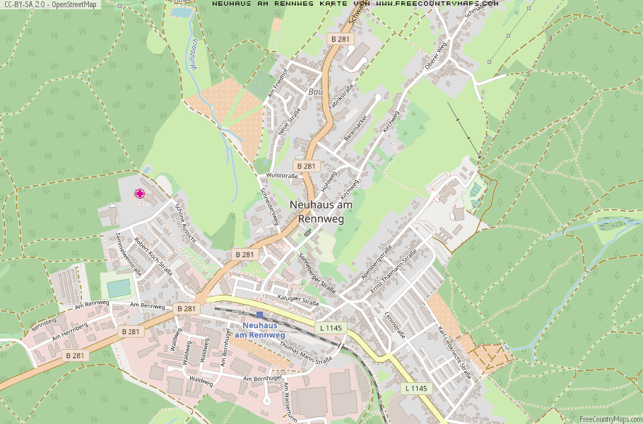Karte Von Neuhaus am Rennweg Deutschland