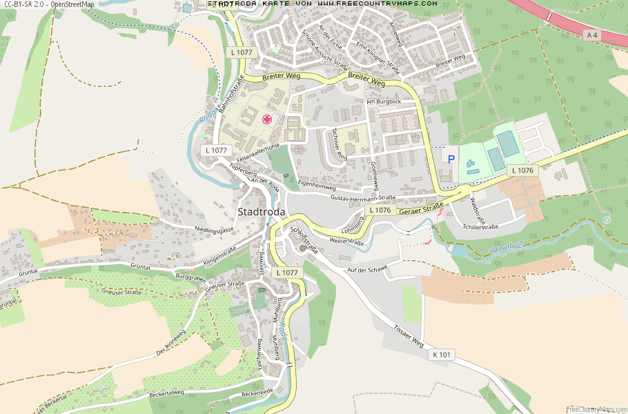 Karte Von Stadtroda Deutschland