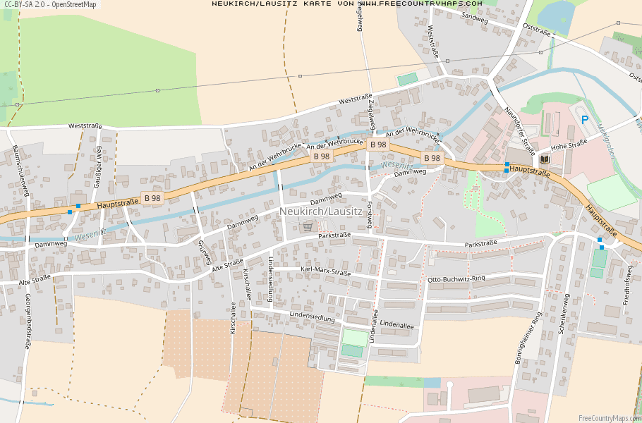 Karte Von Neukirch/Lausitz Deutschland