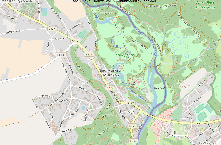 Karte Von Bad Muskau Deutschland