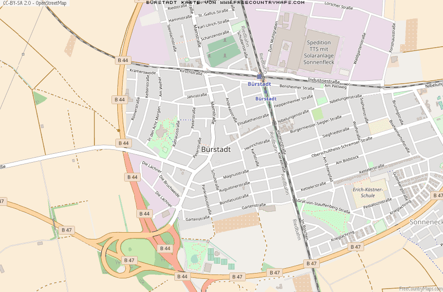 Karte Von Bürstadt Deutschland