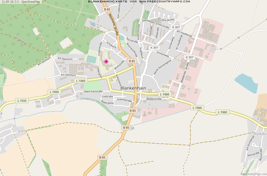 Karte Von Blankenhain Deutschland