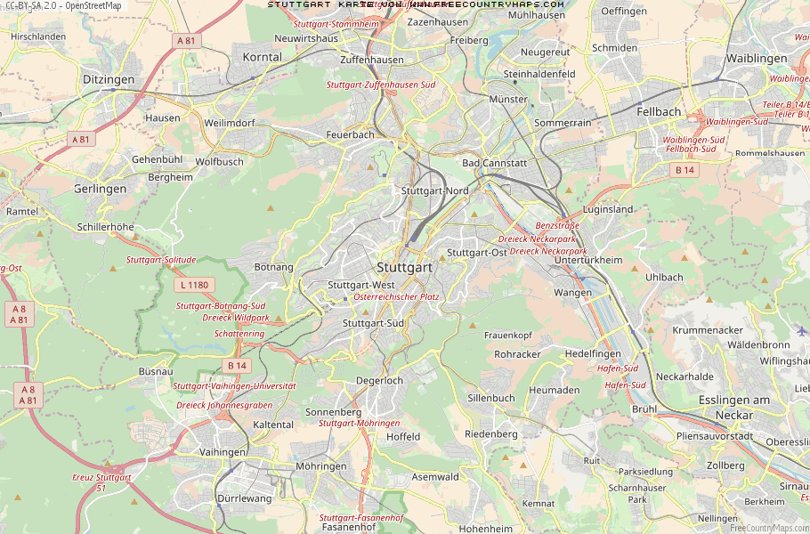 Karte Von Stuttgart Deutschland