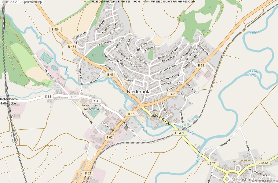 Karte Von Niederaula Deutschland