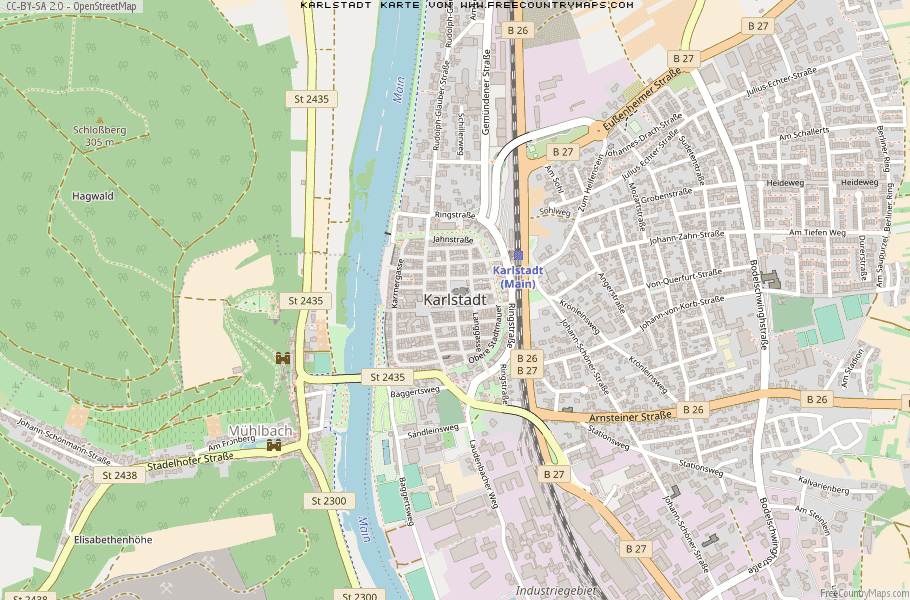 Karte Von Karlstadt Deutschland