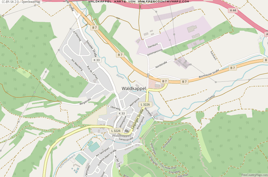 Karte Von Waldkappel Deutschland