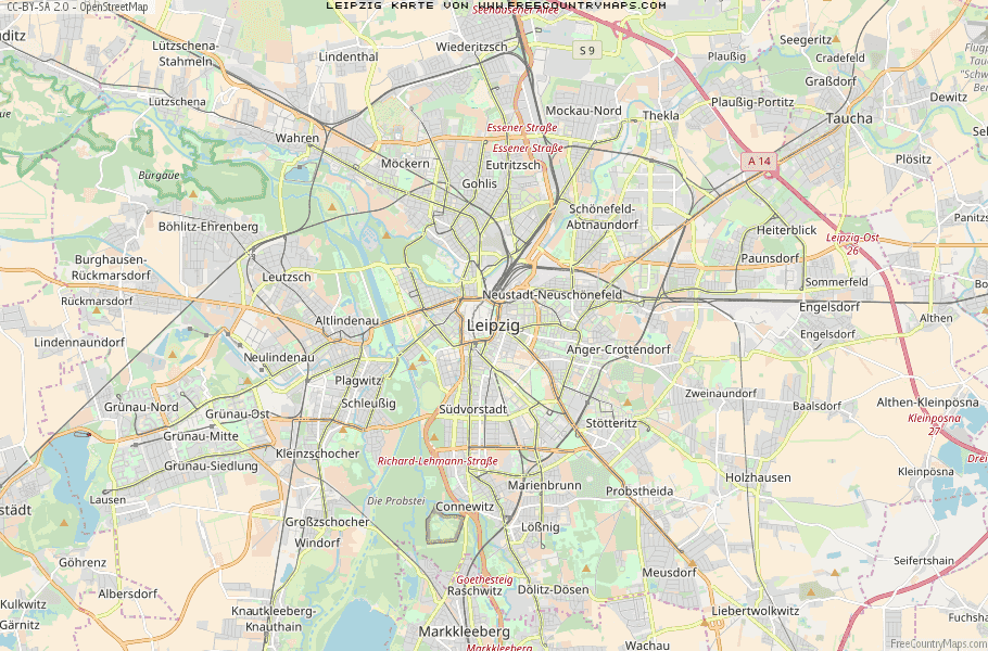 Karte Von Leipzig Deutschland