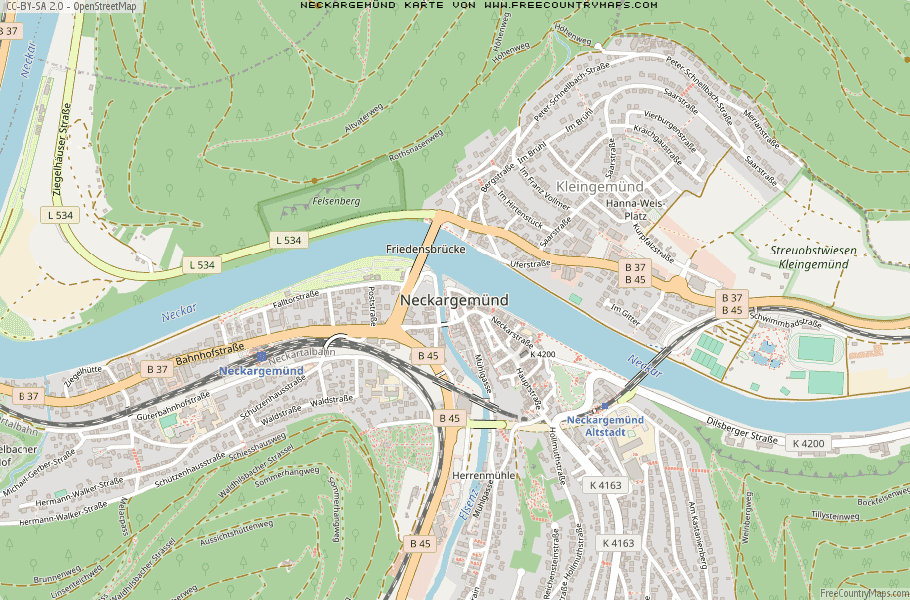 Karte Von Neckargemünd Deutschland
