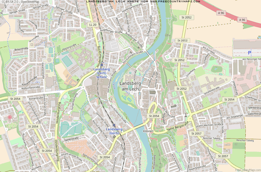 Karte Von Landsberg am Lech Deutschland