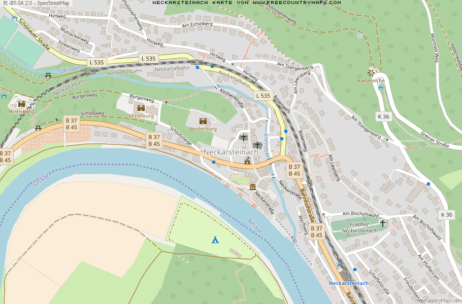 Karte Von Neckarsteinach Deutschland