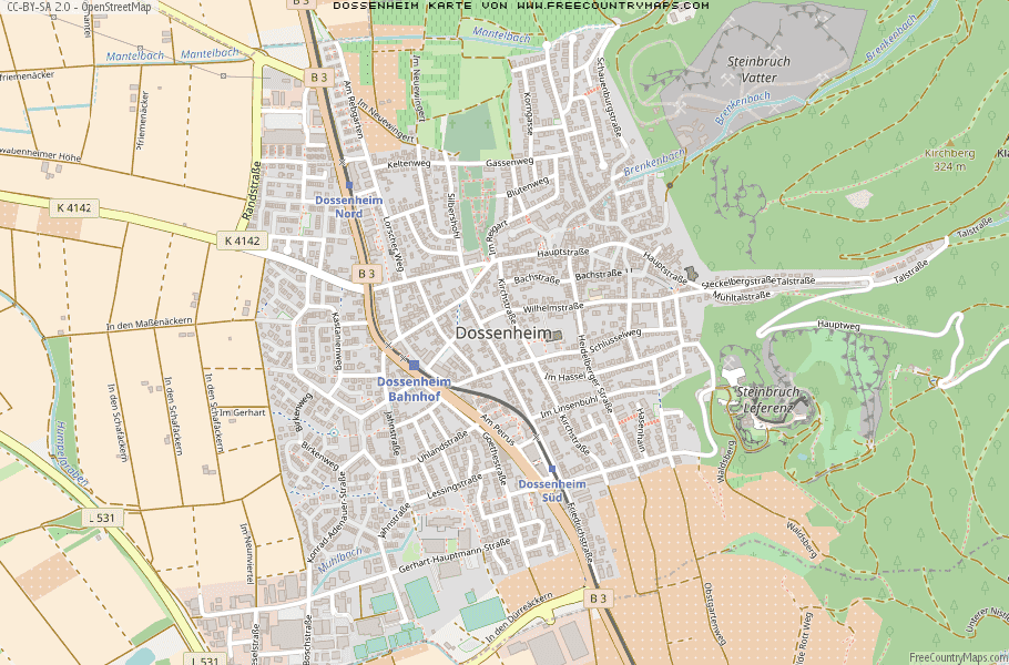 Karte Von Dossenheim Deutschland