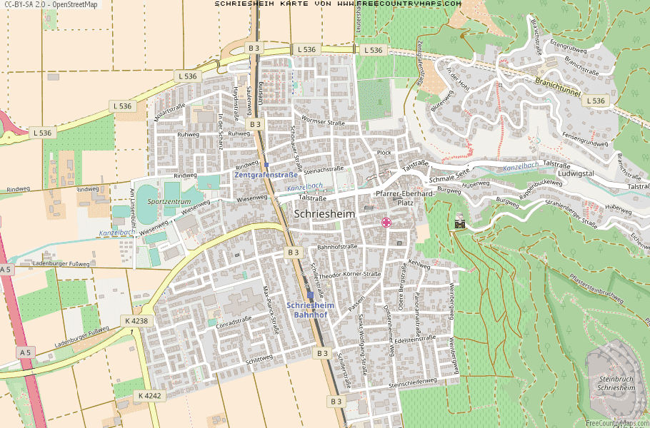 Karte Von Schriesheim Deutschland
