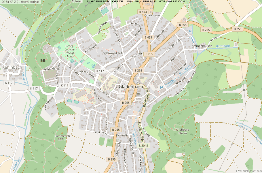 Karte Von Gladenbach Deutschland