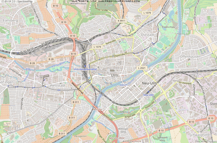 Karte Von Ulm Deutschland