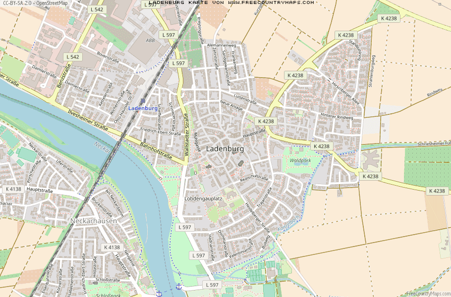 Karte Von Ladenburg Deutschland