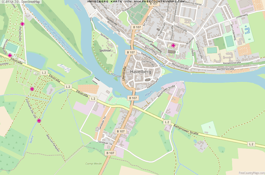 Karte Von Havelberg Deutschland