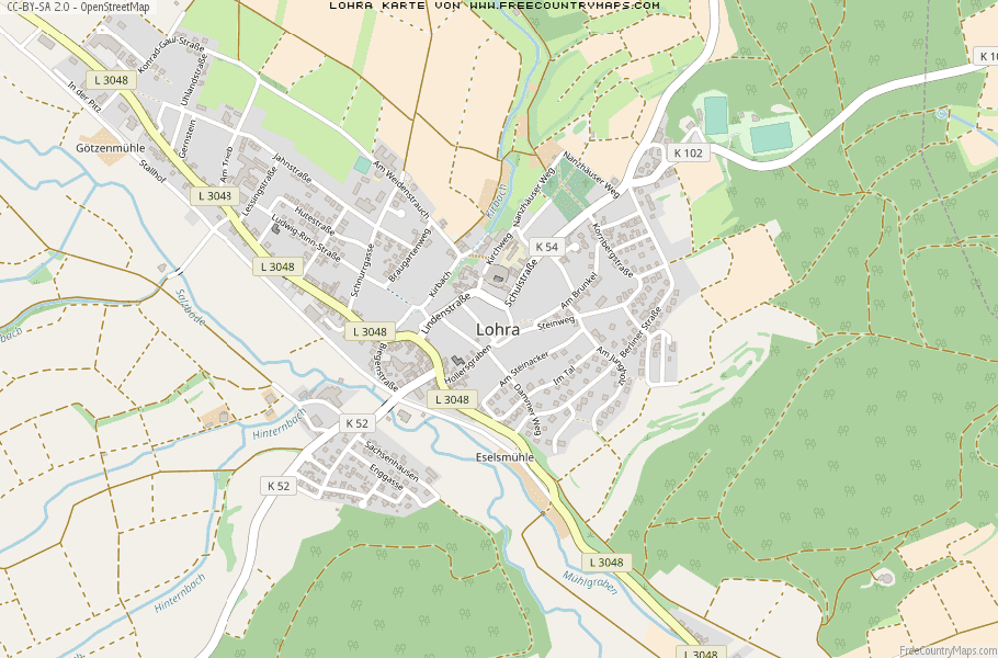 Karte Von Lohra Deutschland