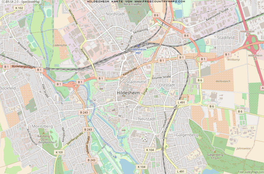 Karte Von Hildesheim Deutschland