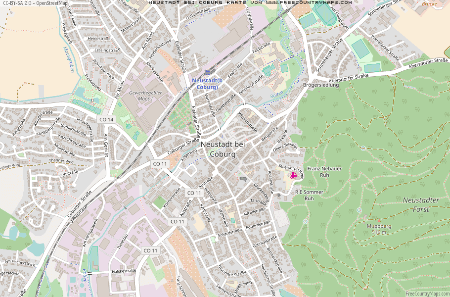 Karte Von Neustadt bei Coburg Deutschland