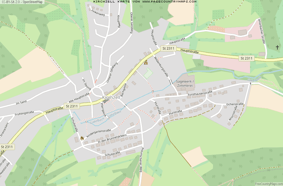 Karte Von Kirchzell Deutschland