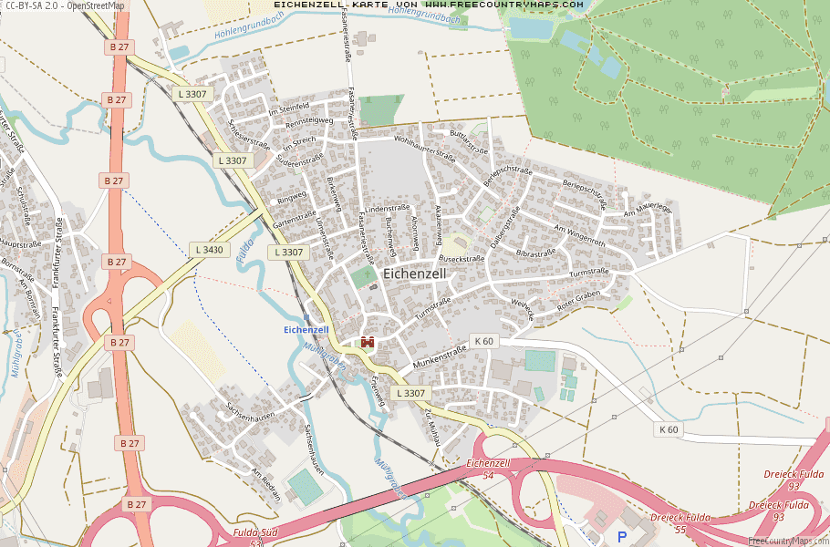 Karte Von Eichenzell Deutschland