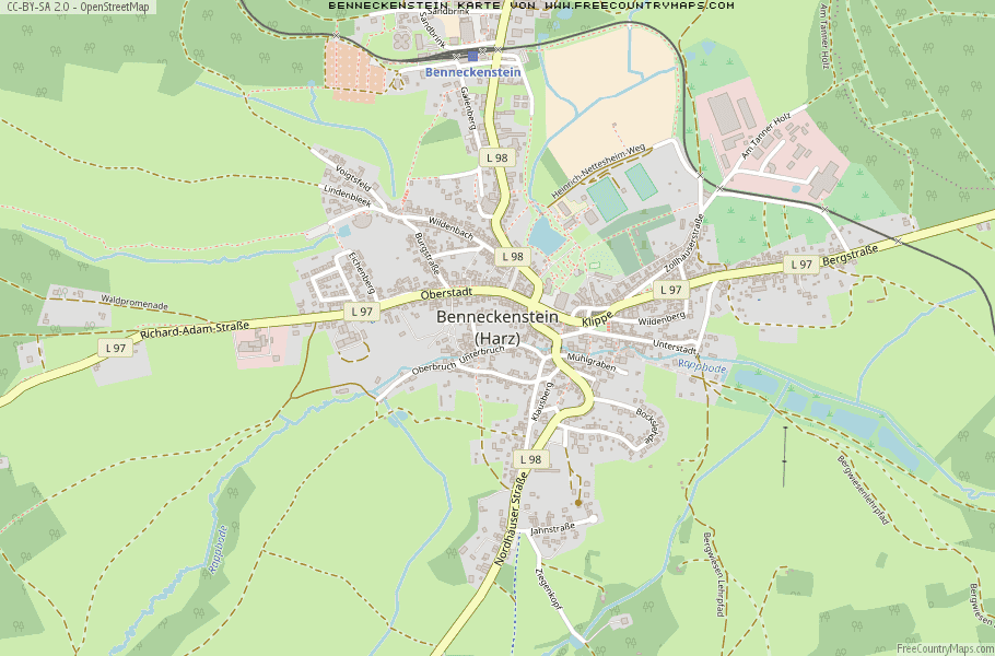 Karte Von Benneckenstein Deutschland