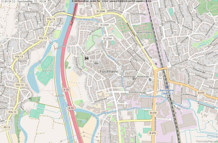 Karte Von Forchheim Deutschland