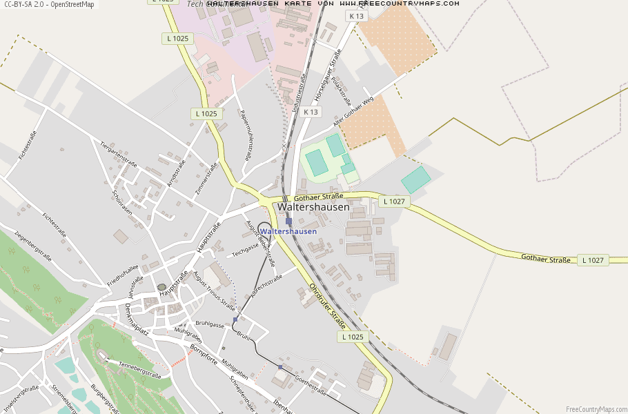 Karte Von Waltershausen Deutschland