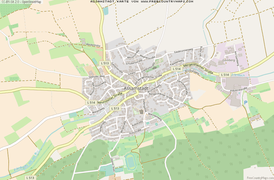 Karte Von Assamstadt Deutschland